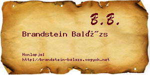 Brandstein Balázs névjegykártya
